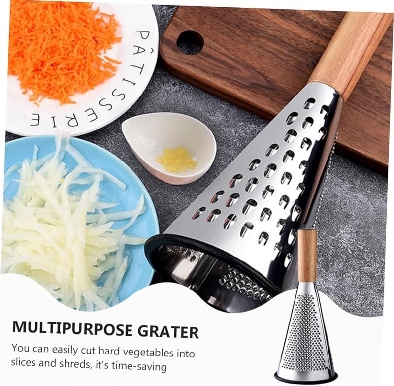 Stainless Steel Cone Grater With Strong Suction Base For Cheese Potatoes Vegetables Fruits - Image 5